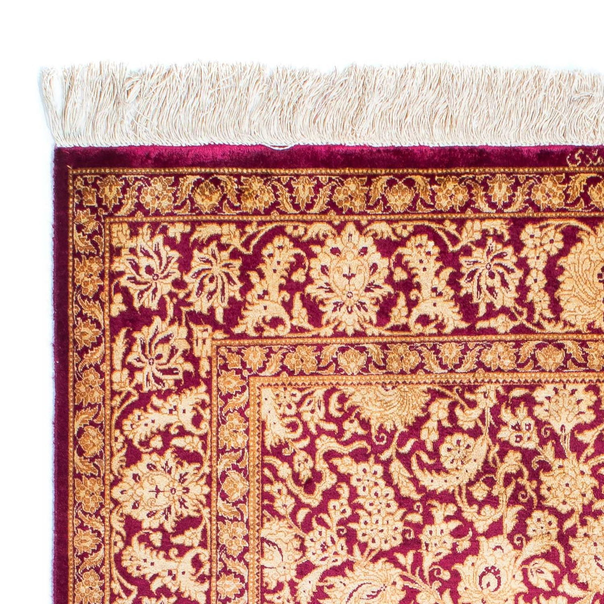 Tapis persan - Ghom - 146 x 100 cm - rouge foncé