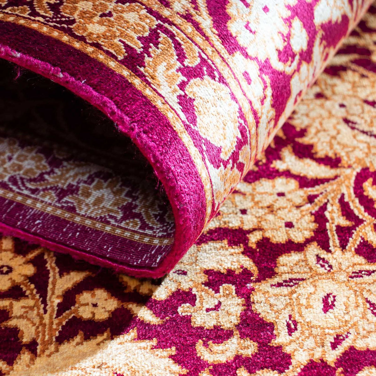 Tapis persan - Ghom - 146 x 100 cm - rouge foncé