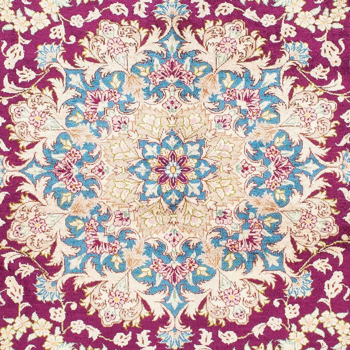 Tapis persan - Ghom - 148 x 99 cm - rouge foncé