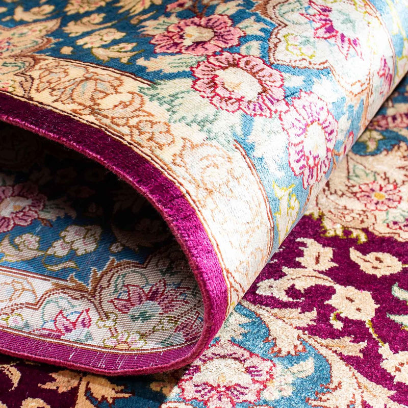 Tapis persan - Ghom - 148 x 99 cm - rouge foncé