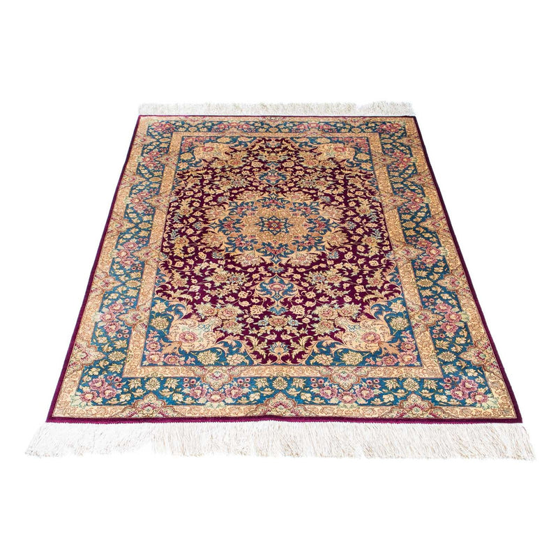 Tapis persan - Ghom - 148 x 99 cm - rouge foncé