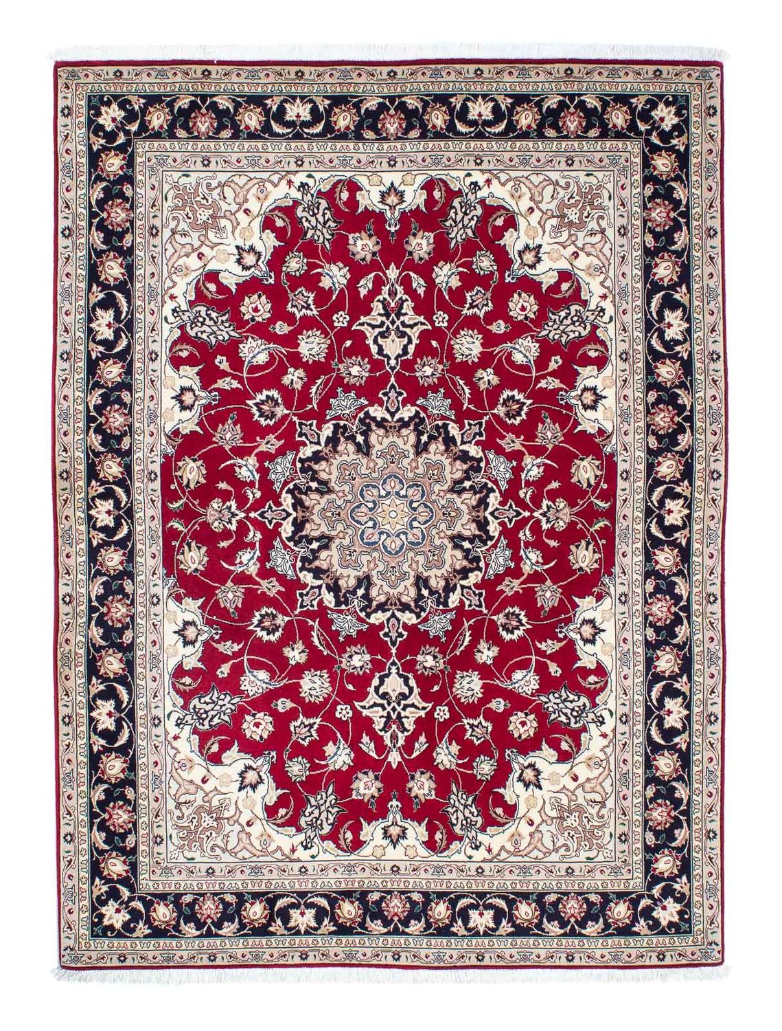Tapis persan - Tabriz - Royal - 204 x 151 cm - rouge foncé