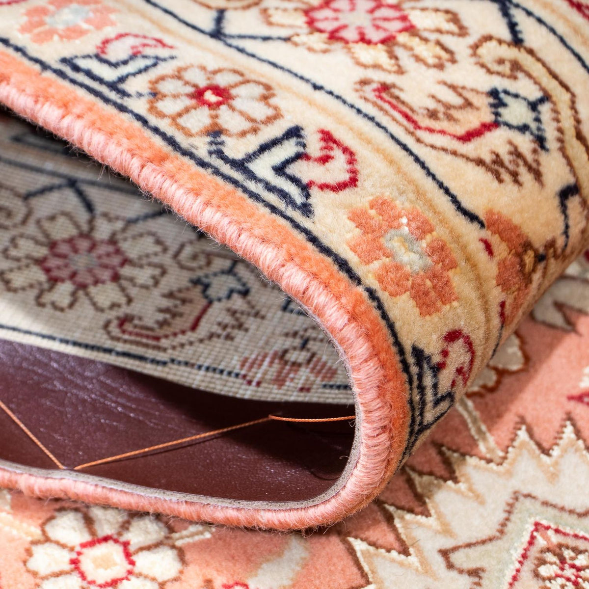 Tapis de couloir Tapis persan - Tabriz - Royal - 216 x 80 cm - rouille