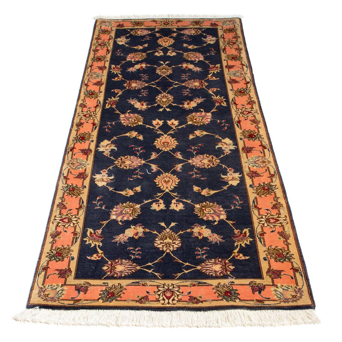 Tapis de couloir Tapis persan - Tabriz - Royal - 198 x 75 cm - bleu foncé