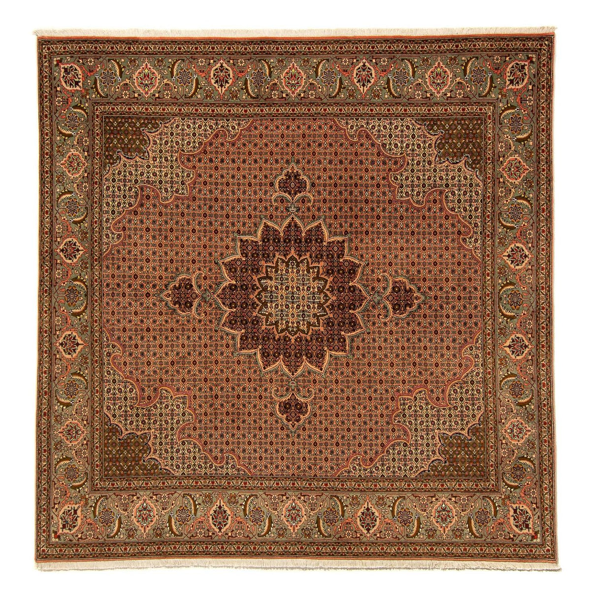 Tapis persan - Tabriz carré  - 206 x 206 cm - marron