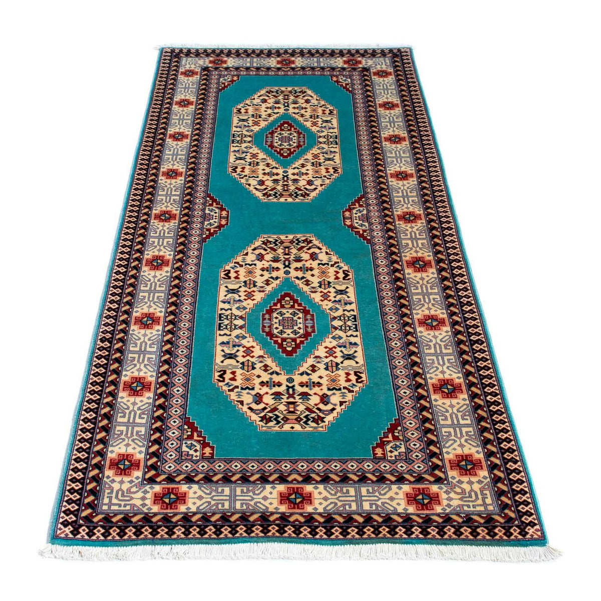Tapis de couloir Tapis persan - Tabriz - Royal - 190 x 74 cm - bleu