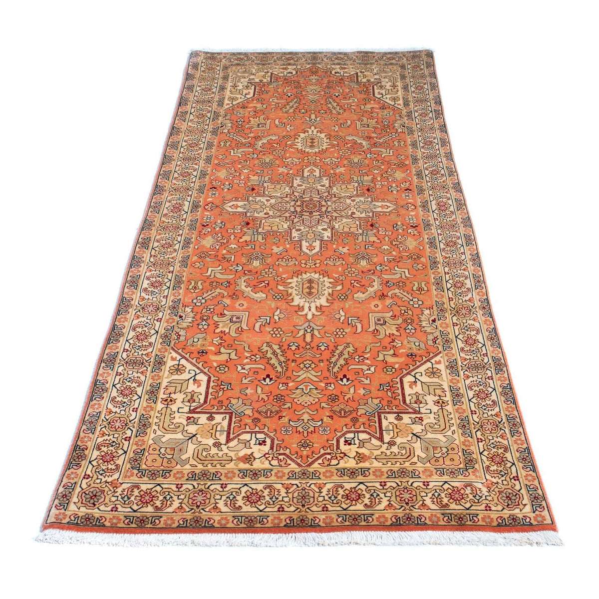 Tapis de couloir Tapis persan - Tabriz - Royal - 215 x 82 cm - rouille