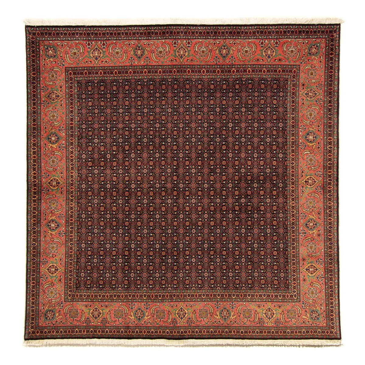 Tapis persan - Tabriz carré - 200 x 195 cm - bleu foncé