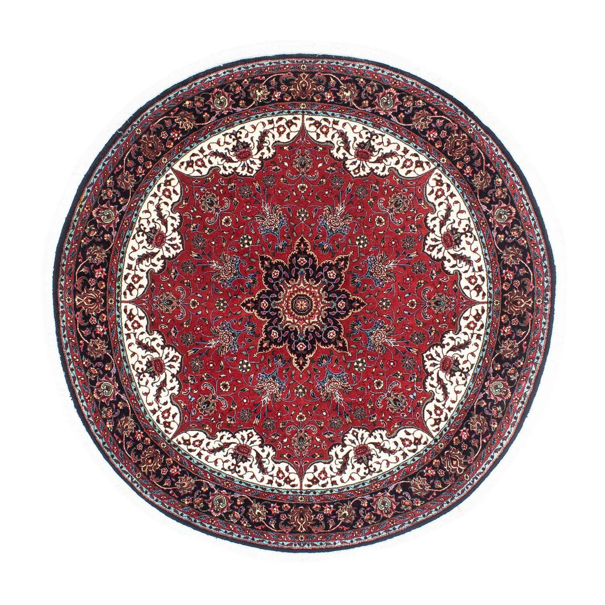 Tapis persan - Bidjar ronde  - 150 x 150 cm - rouge foncé