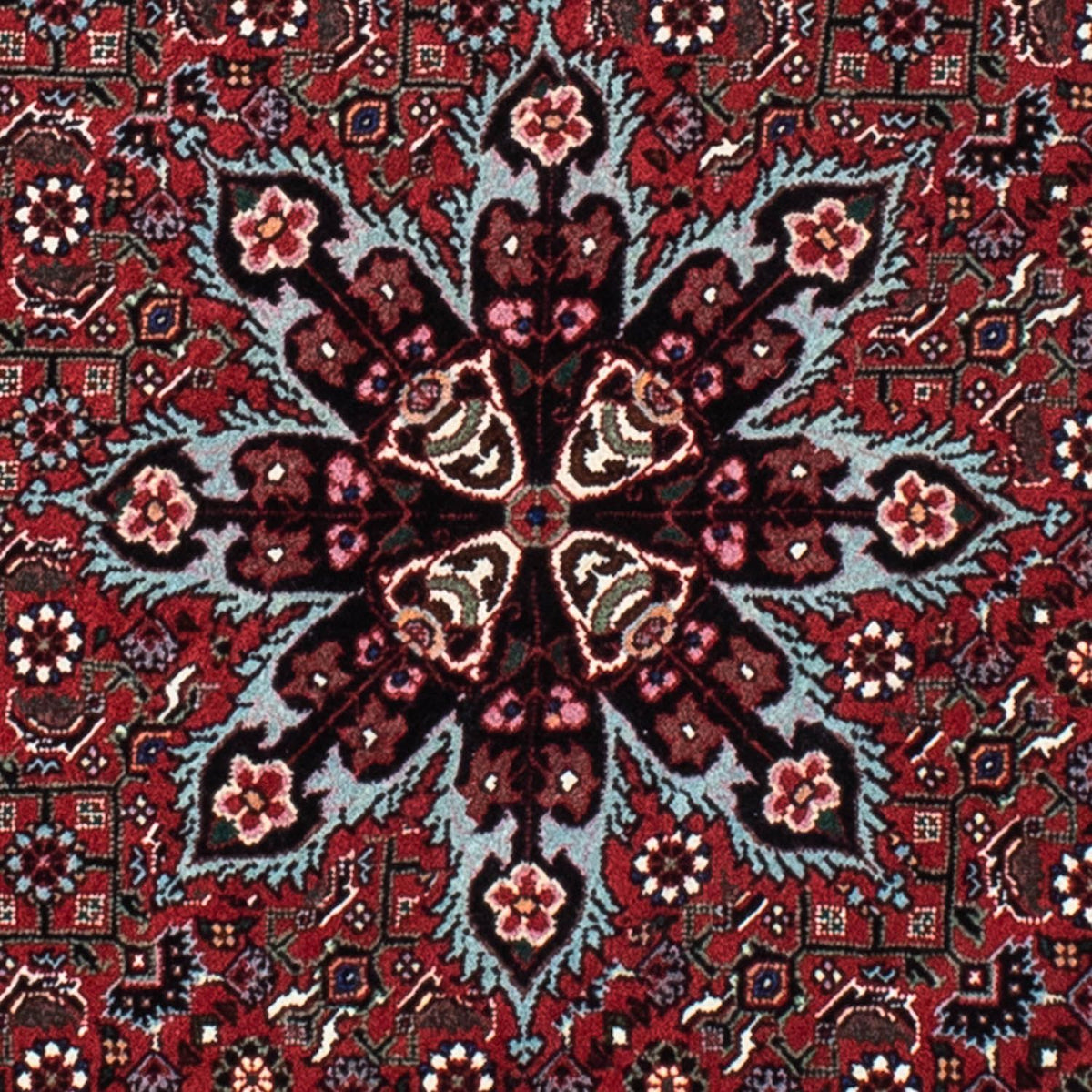 Tapis persan - Bidjar ronde  - 120 x 120 cm - rouge foncé