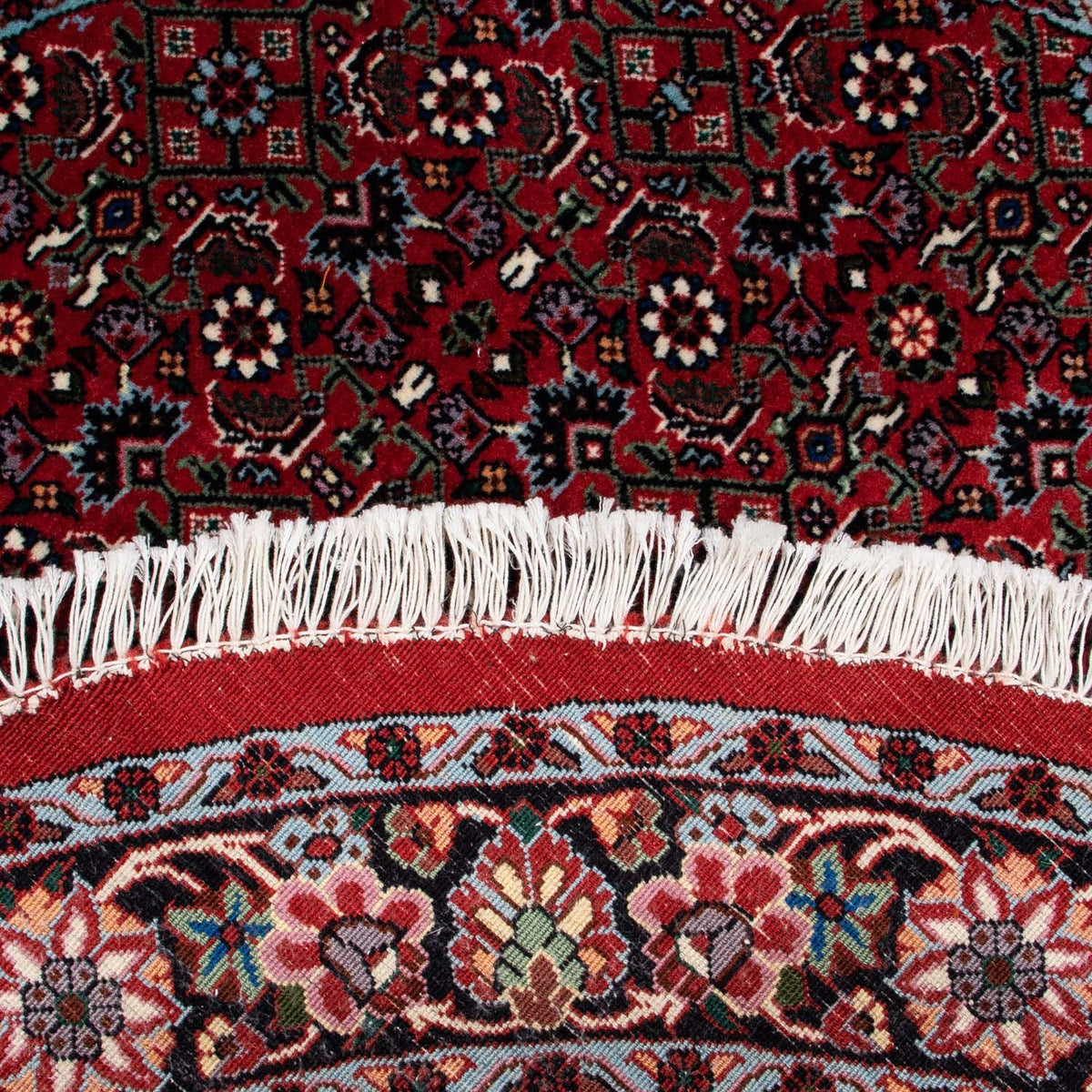 Tapis persan - Bidjar ronde  - 120 x 120 cm - rouge foncé