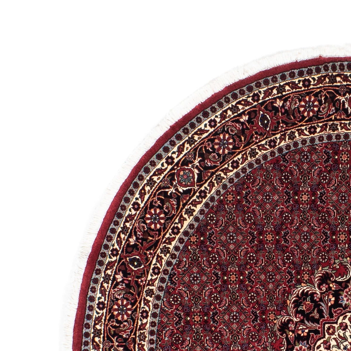 Tapis persan - Bidjar ronde  - 154 x 154 cm - rouge foncé