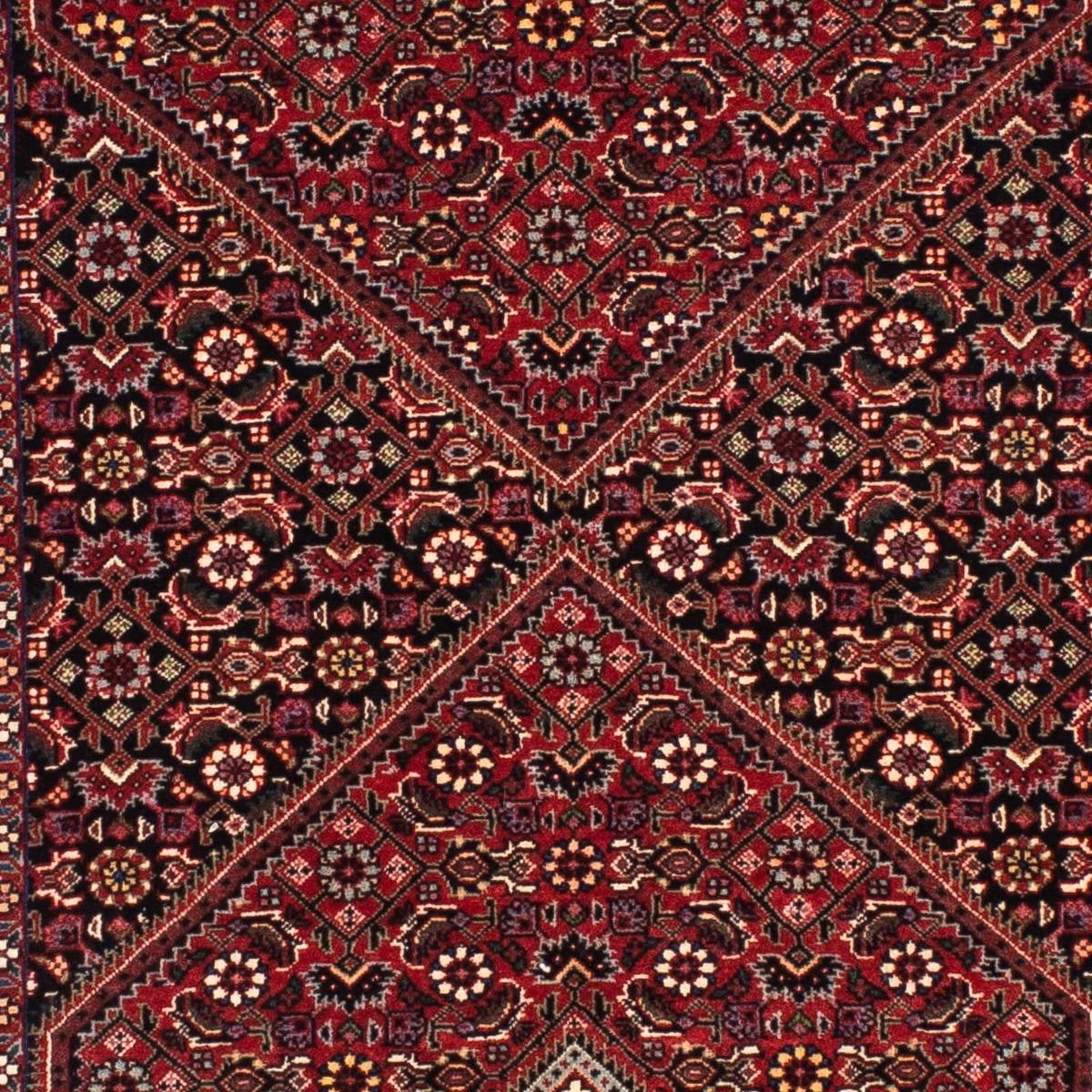 Tapis de couloir Tapis persan - Bidjar - 202 x 76 cm - rouge foncé