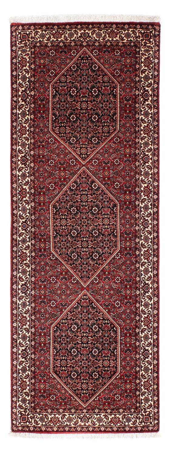 Tapis de couloir Tapis persan - Bidjar - 203 x 73 cm - rouge foncé