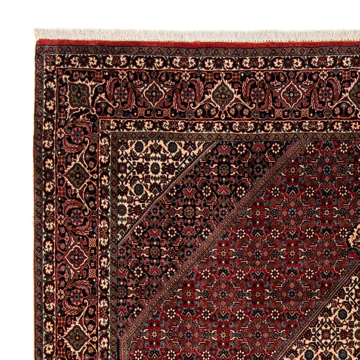 Tapis persan - Bidjar - 237 x 200 cm - rouge foncé