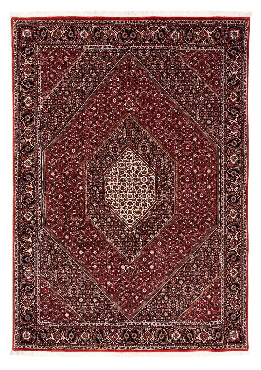 Tapis persan - Bidjar - 238 x 165 cm - rouge foncé