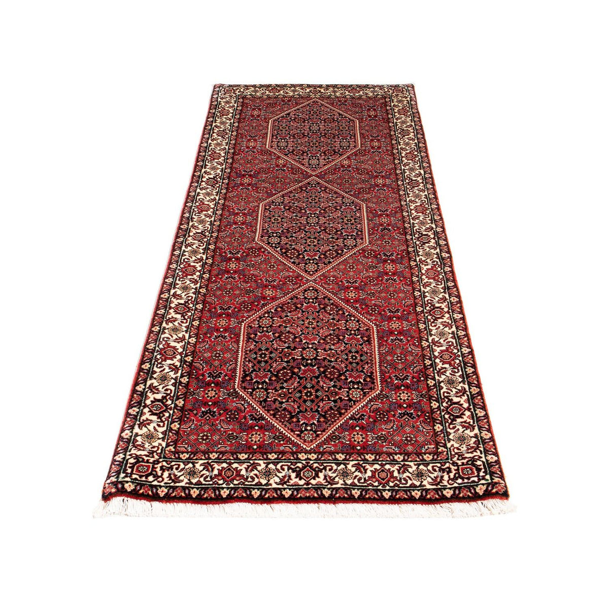 Tapis de couloir Tapis persan - Bidjar - 200 x 74 cm - rouge foncé