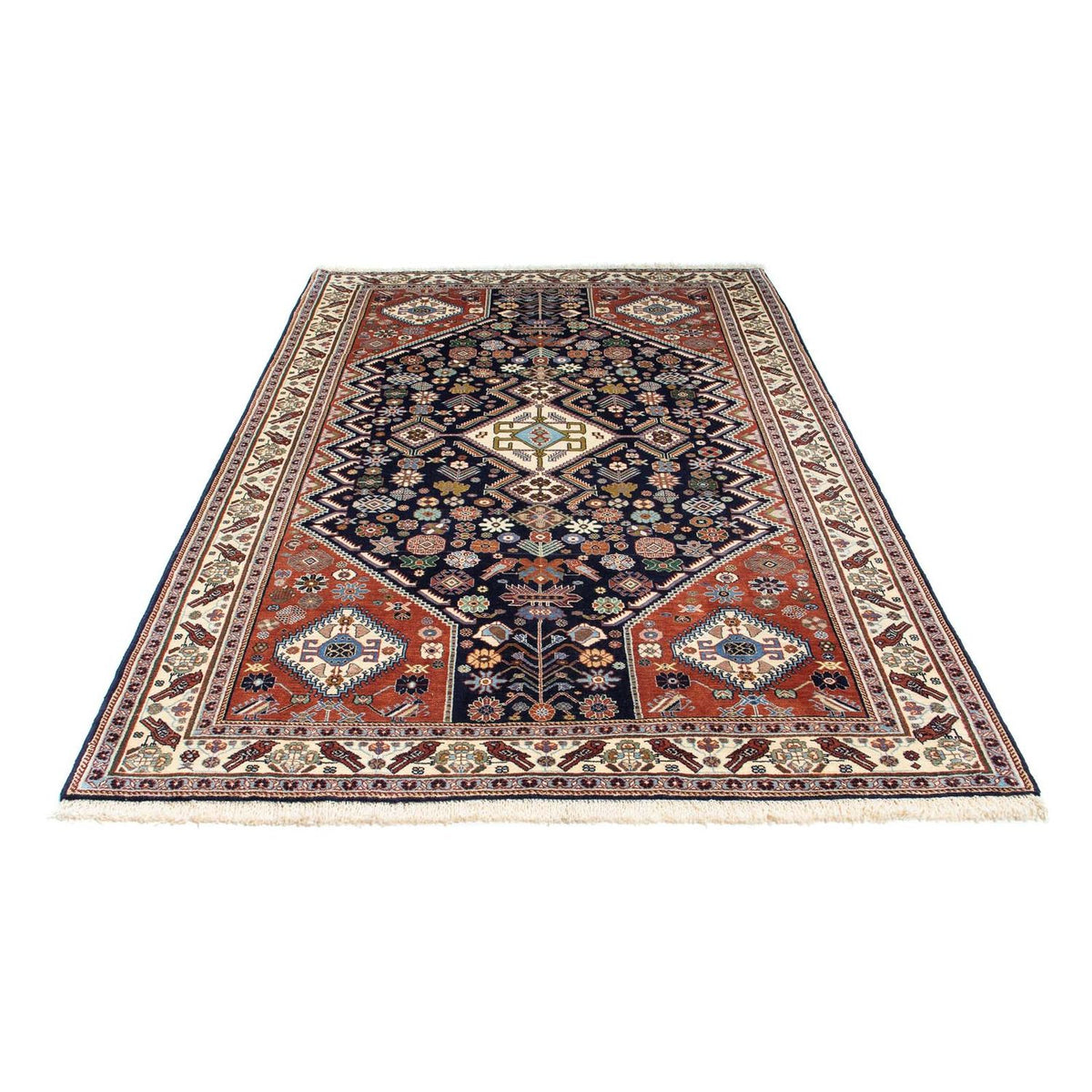 Tapis Gabbeh - Persan Kashkuli - 250 x 152 cm - bleu foncé