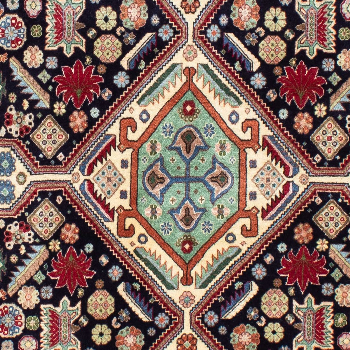 Tapis Gabbeh - Persan Kashkuli - 213 x 141 cm - bleu foncé