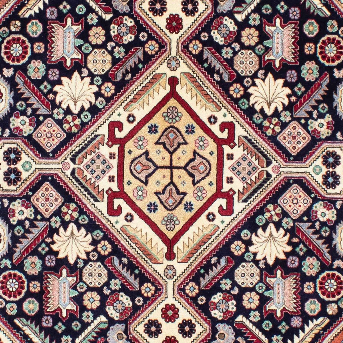 Tapis Gabbeh - Persan Kashkuli - 203 x 148 cm - bleu foncé