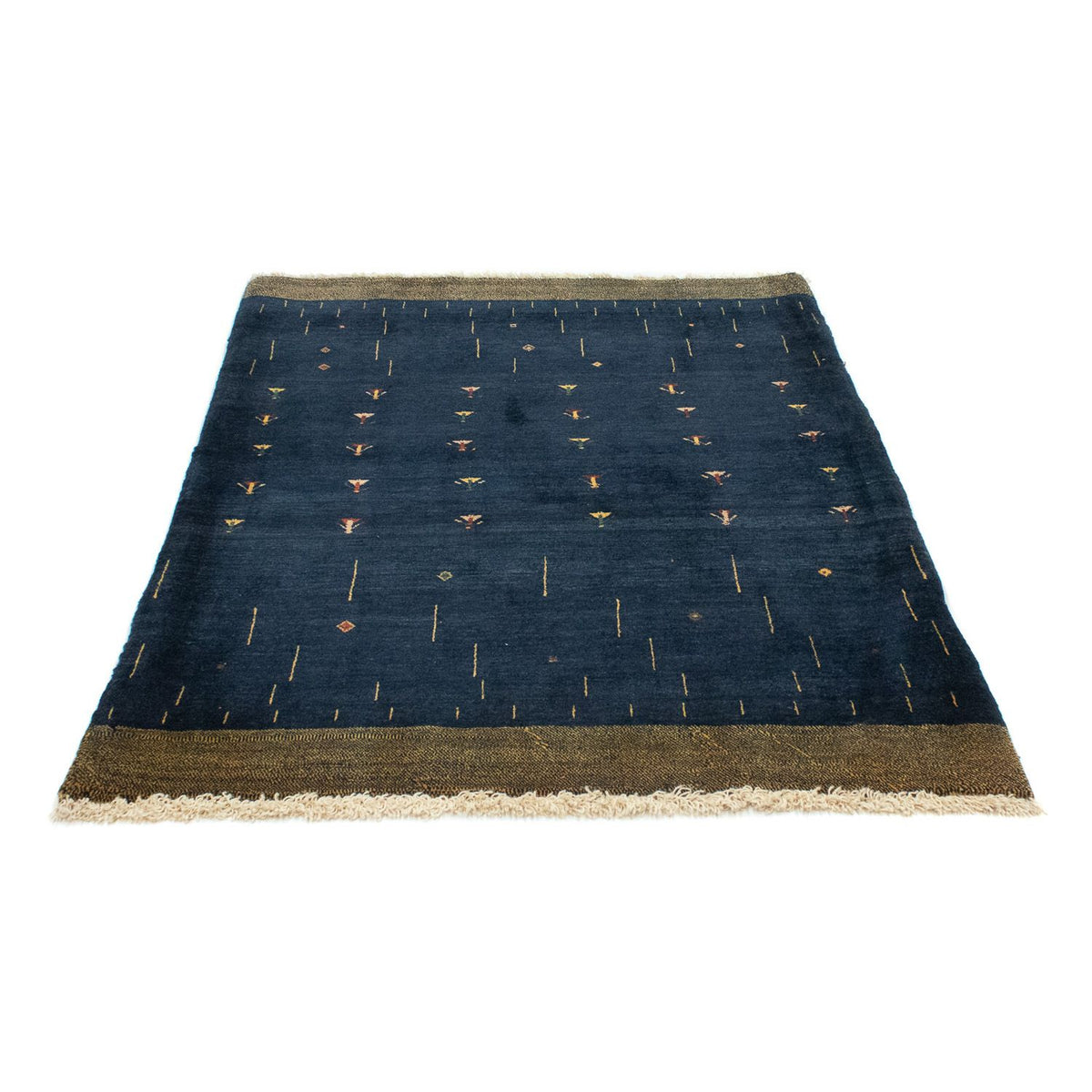 Tapis Gabbeh - Loribaft Persan - 160 x 116 cm - bleu foncé