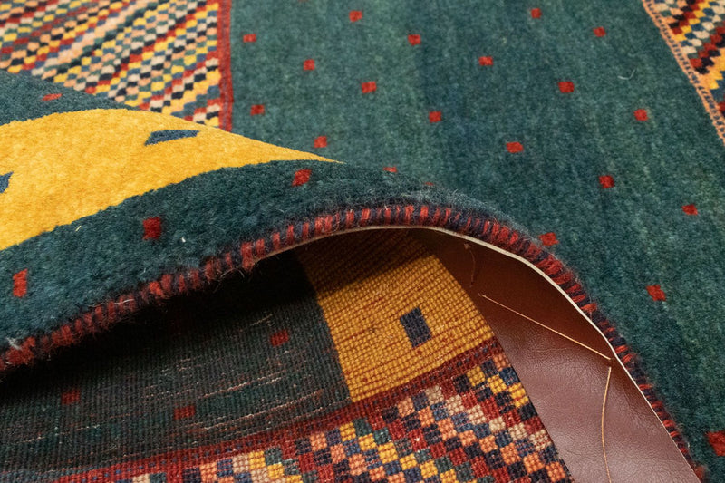 Tapis Gabbeh - Loribaft Persan - 143 x 102 cm - vert