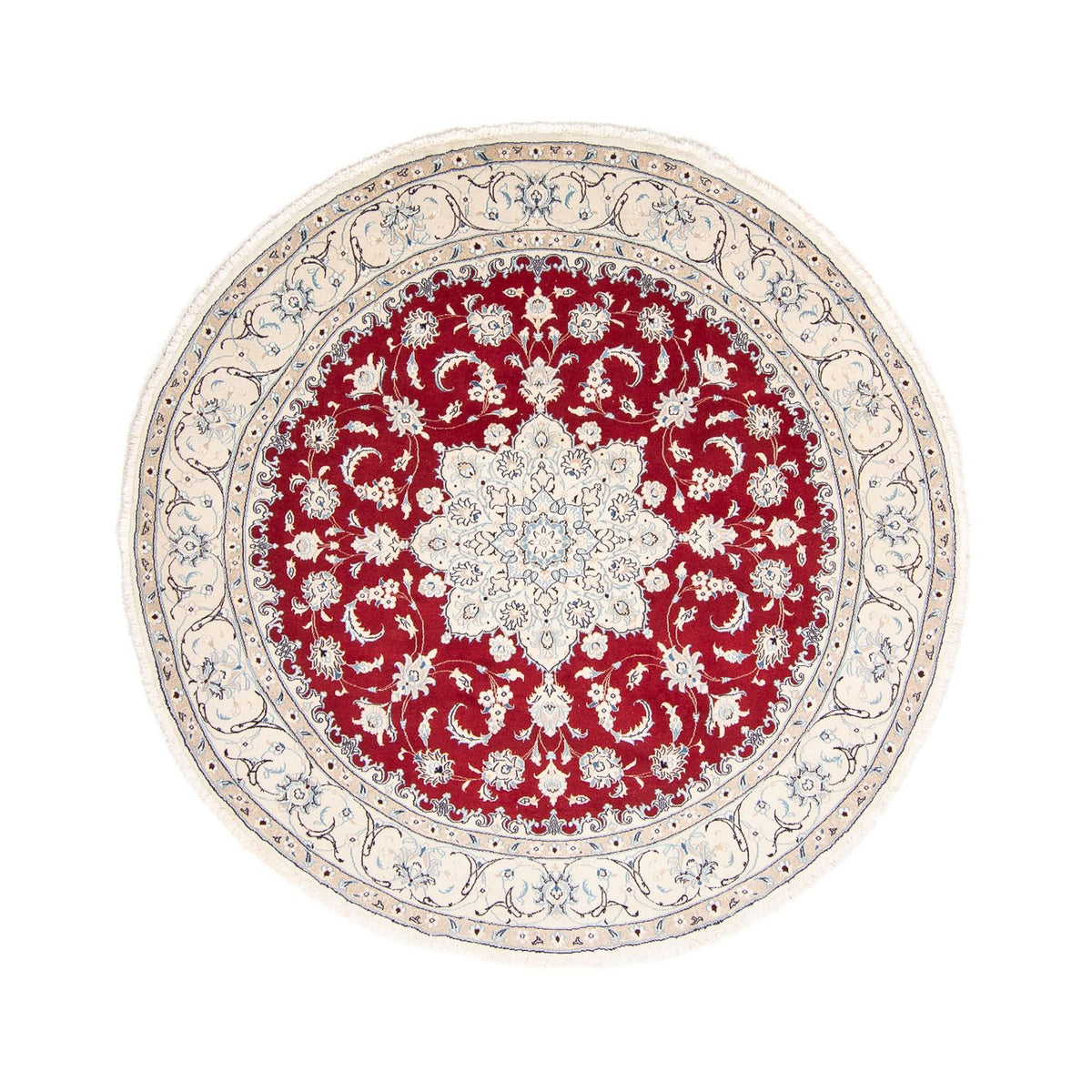 Tapis persan - Nain ronde - 250 x 250 cm - rouge