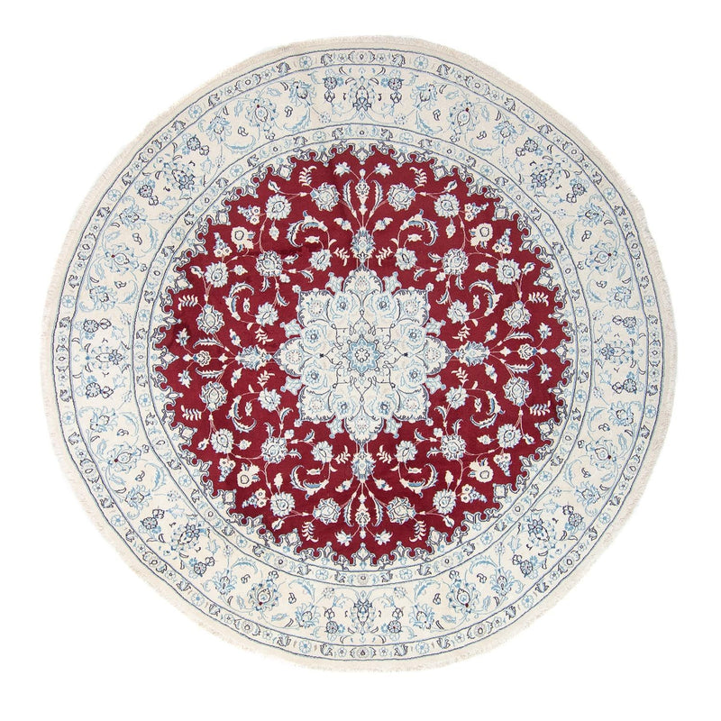 Tapis persan - Nain ronde  - 290 x 290 cm - rouge foncé