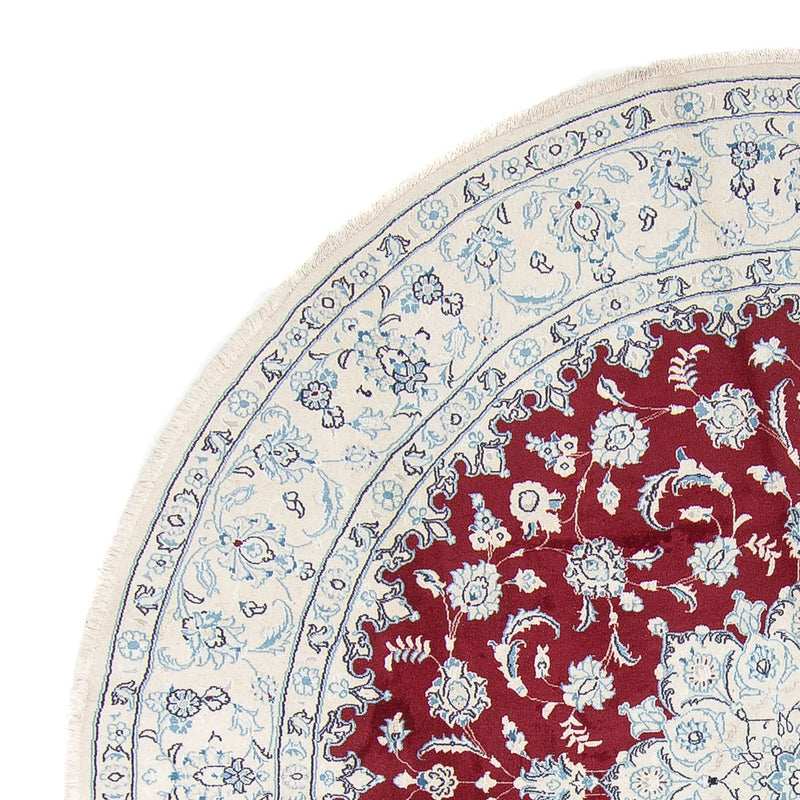Tapis persan - Nain ronde  - 290 x 290 cm - rouge foncé