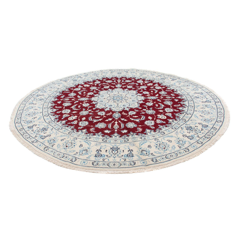 Tapis persan - Nain ronde  - 290 x 290 cm - rouge foncé