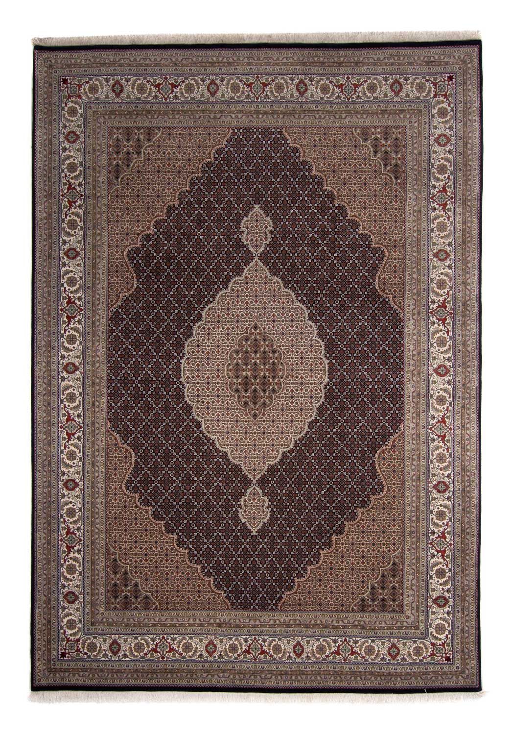 Tapis persan - Tabriz - 344 x 241 cm - bleu foncé
