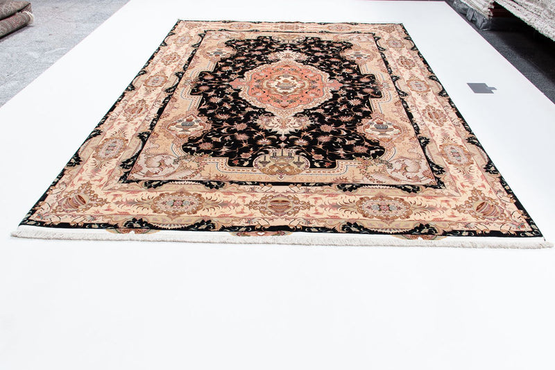 Tapis persan - Tabriz - Royal - 350 x 250 cm - bleu foncé