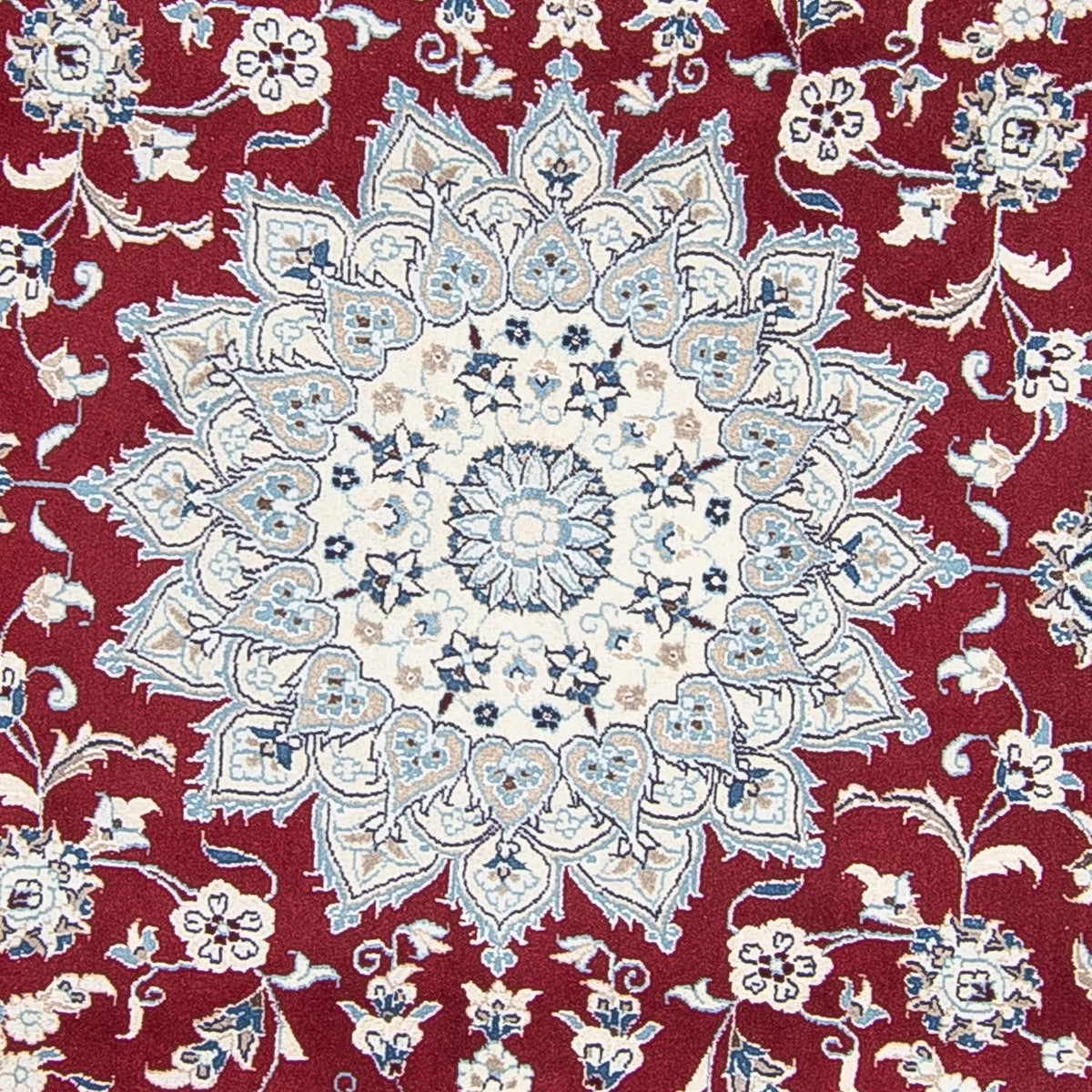 Tapis persan - Nain ronde  - 250 x 250 cm - rouge foncé