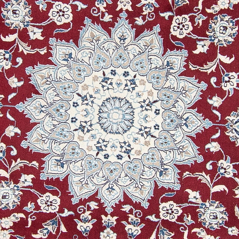 Tapis persan - Nain ronde  - 250 x 250 cm - rouge foncé