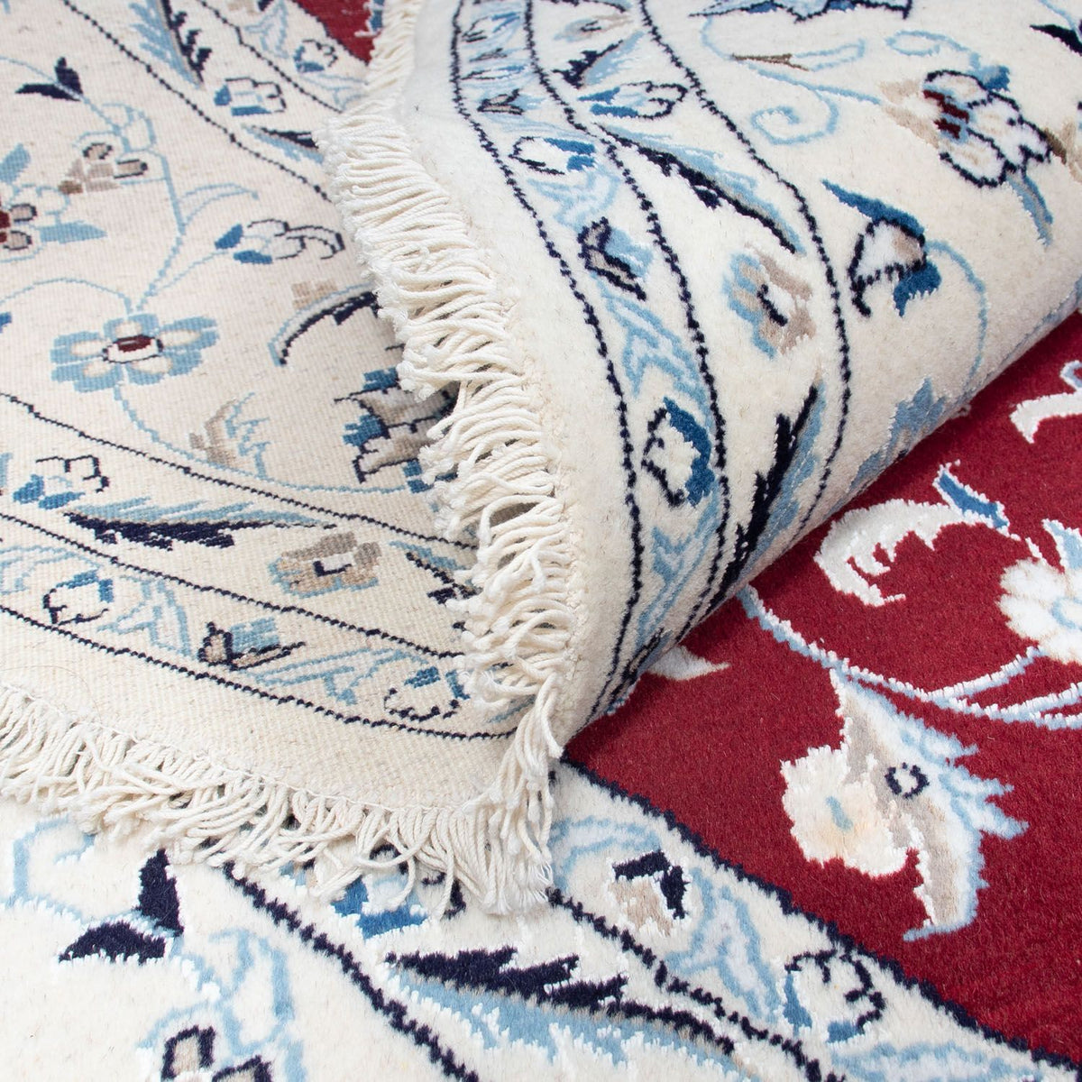 Tapis persan - Nain ronde  - 250 x 250 cm - rouge foncé