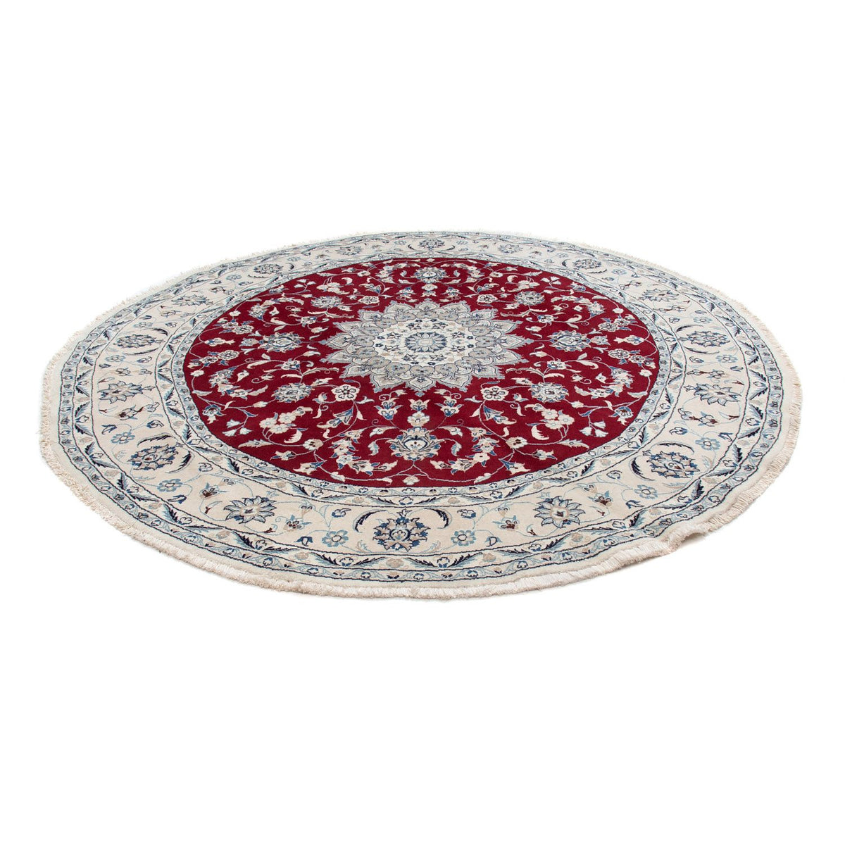 Tapis persan - Nain ronde  - 250 x 250 cm - rouge foncé