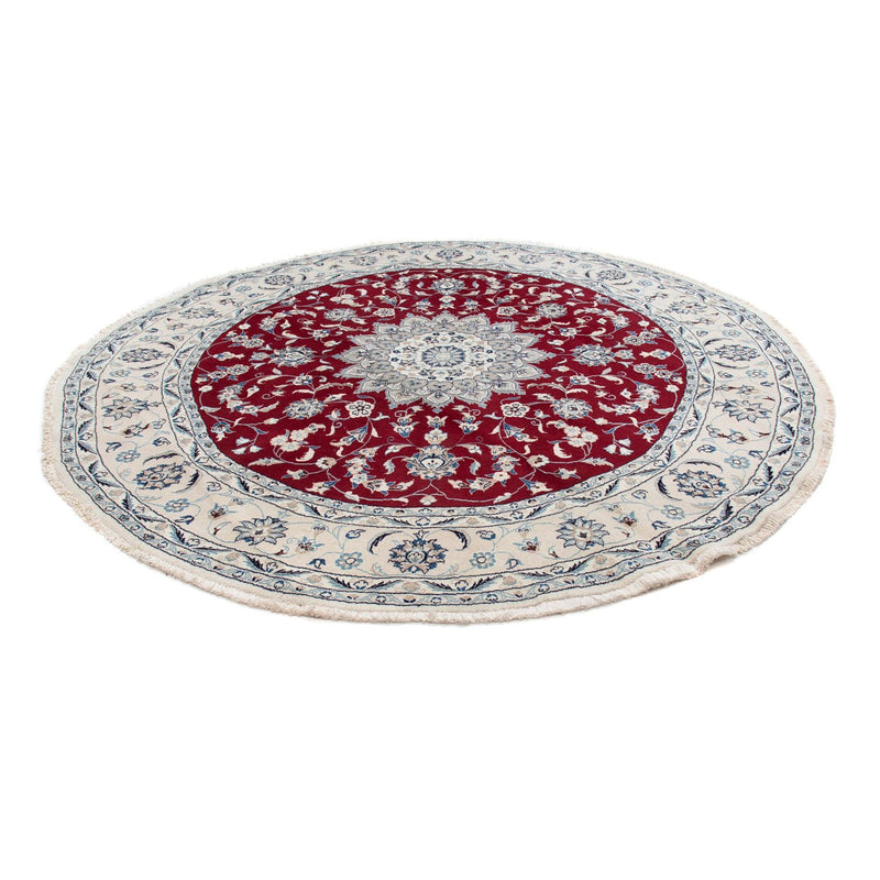 Tapis persan - Nain ronde  - 250 x 250 cm - rouge foncé