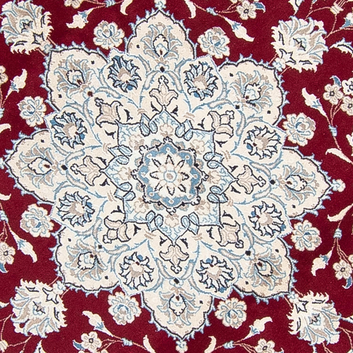 Tapis persan - Nain ronde  - 250 x 250 cm - rouge foncé