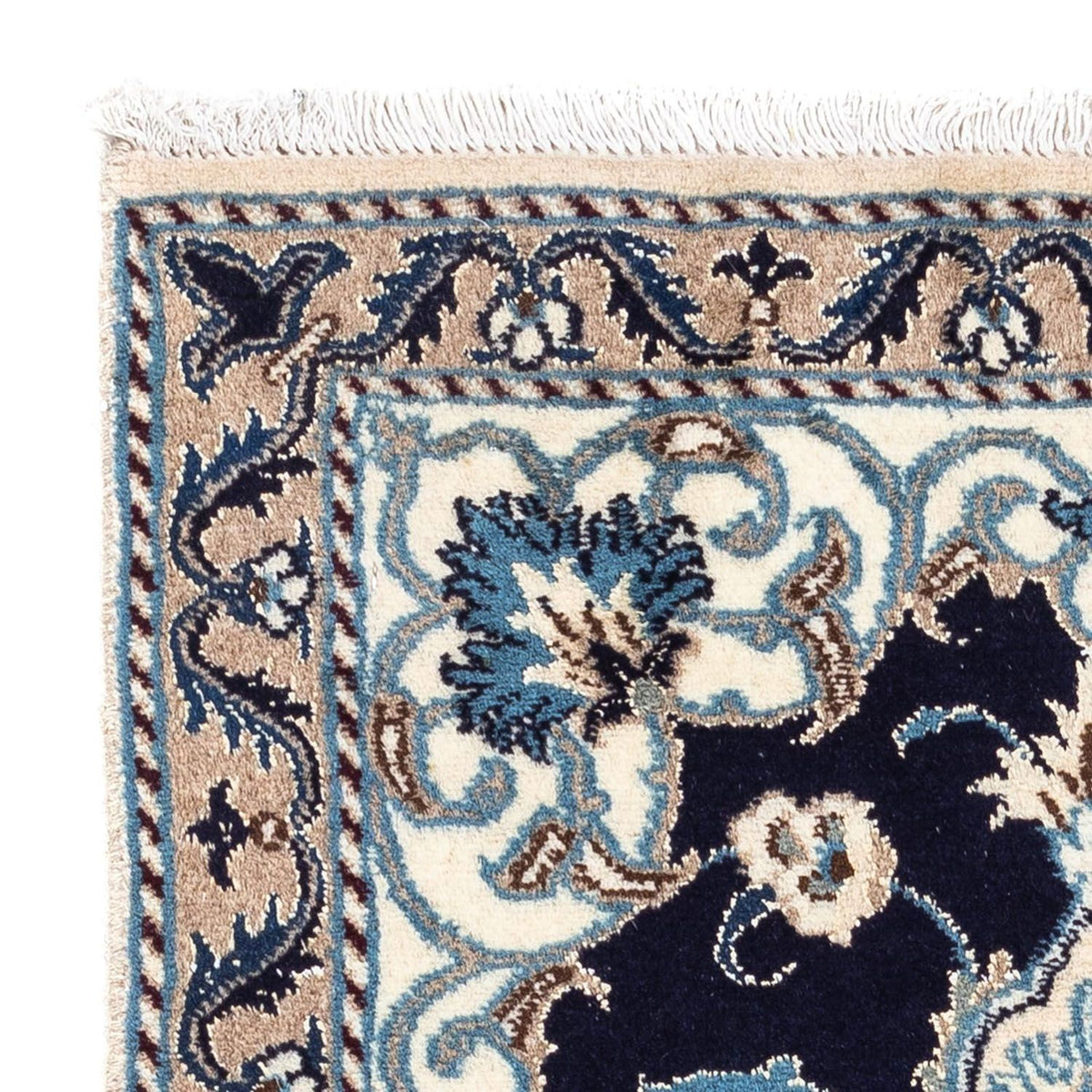 Tapis persan - Nain - 141 x 66 cm - bleu foncé