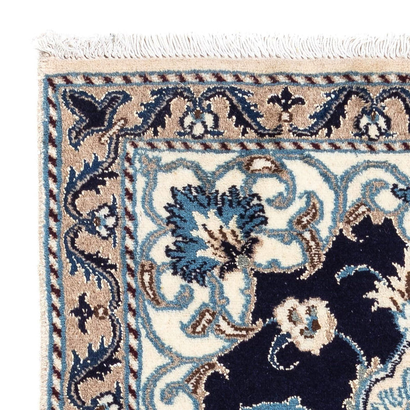 Tapis persan - Nain - 141 x 66 cm - bleu foncé