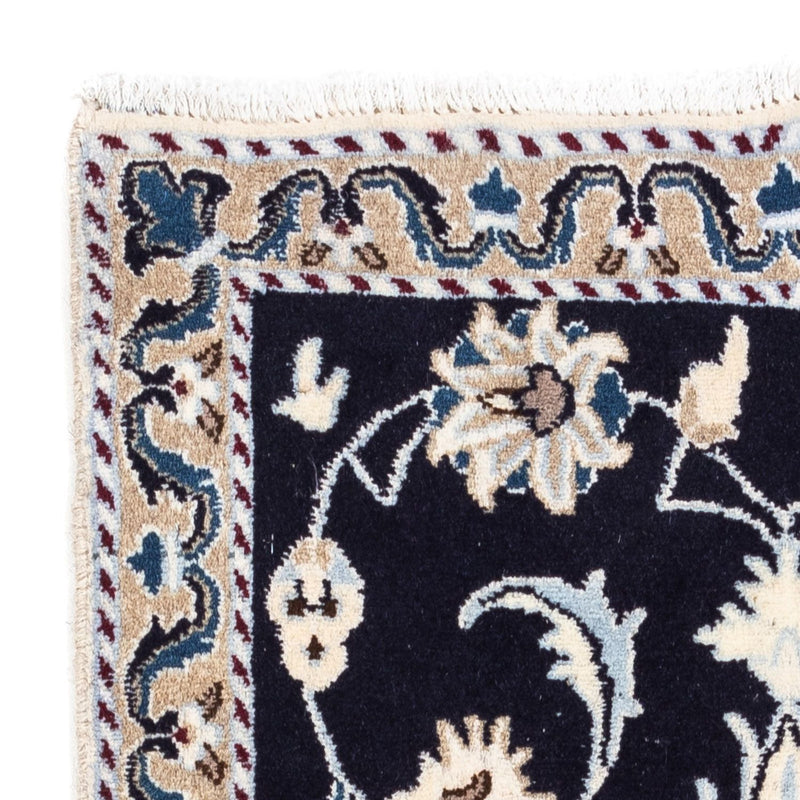 Tapis persan - Nain - 139 x 66 cm - bleu foncé