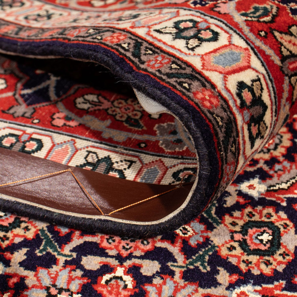 Tapis persan - Tabriz carré - 210 x 201 cm - bleu foncé