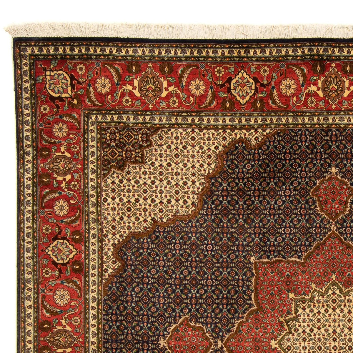 Tapis persan - Tabriz carré - 201 x 195 cm - bleu foncé