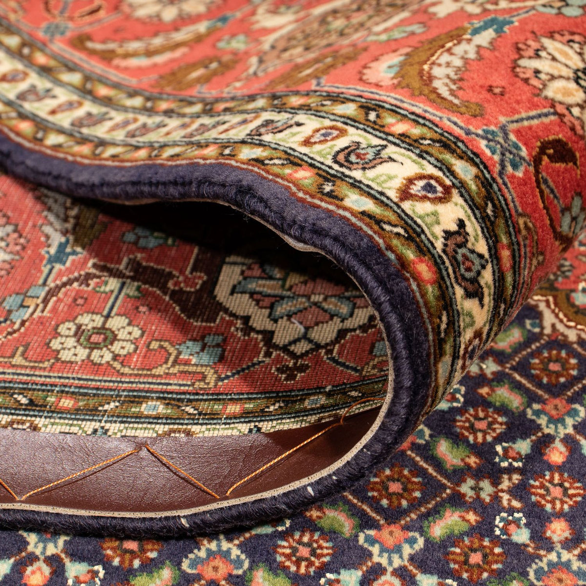 Tapis persan - Tabriz carré - 201 x 195 cm - bleu foncé