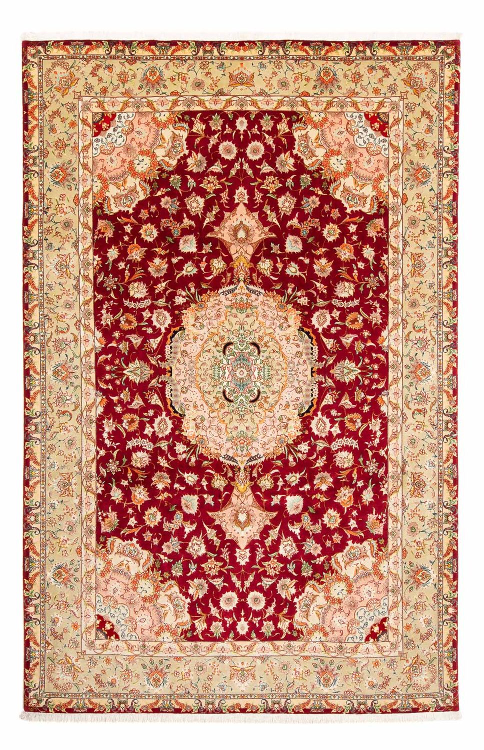Tapis persan - Tabriz - Royal - 312 x 204 cm - rouge foncé