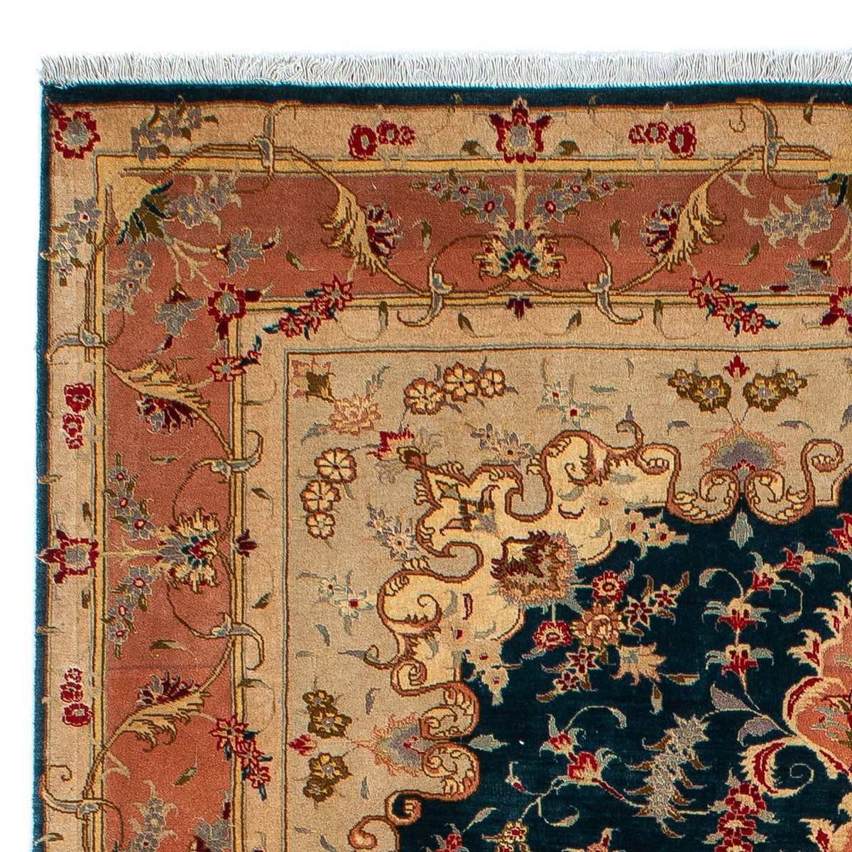 Tapis persan - Tabriz - Royal - 202 x 152 cm - bleu foncé