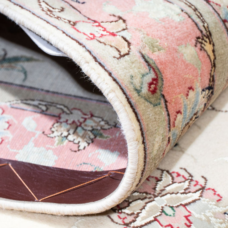 Tapis de couloir Tapis persan - Tabriz - Royal - 200 x 77 cm - beige