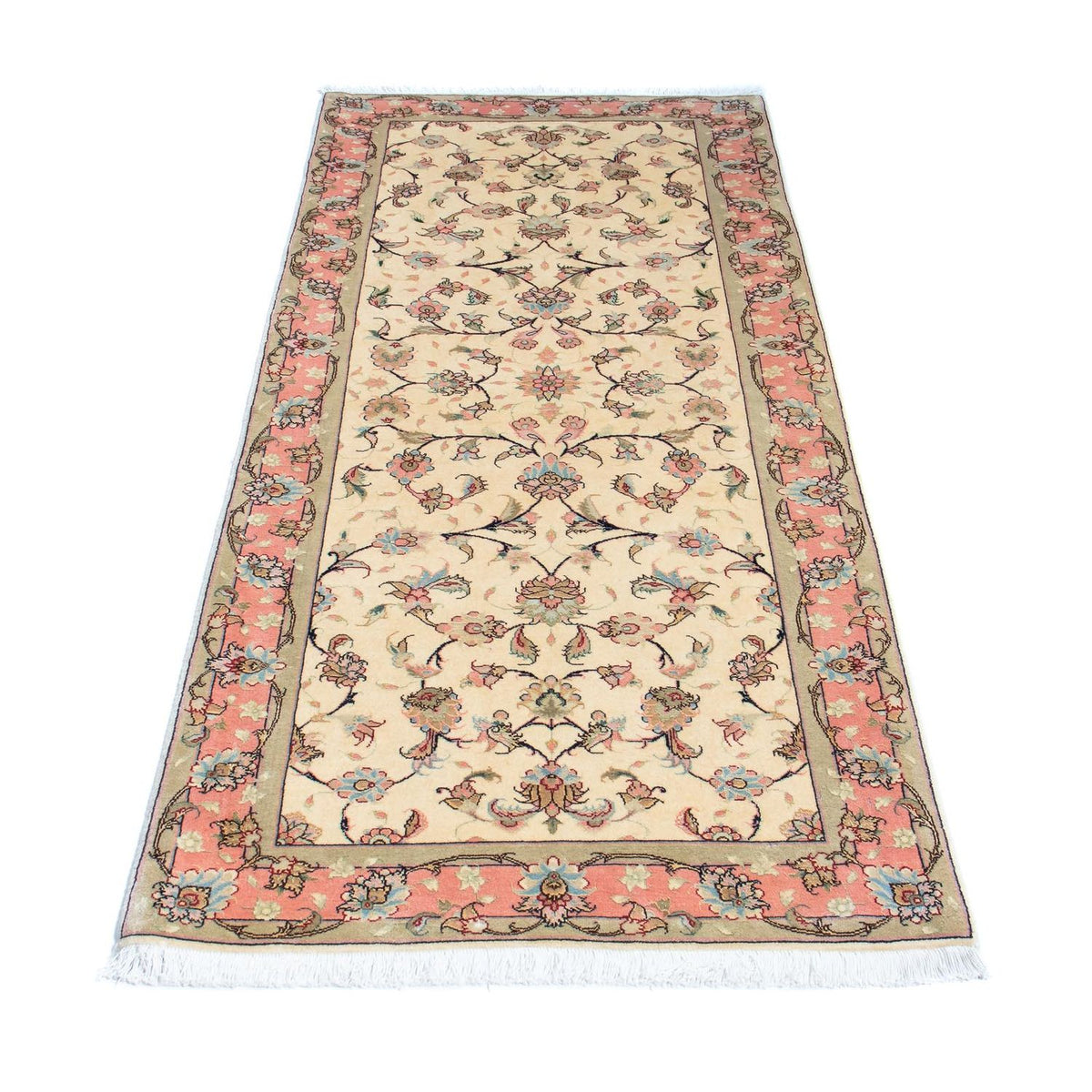 Tapis de couloir Tapis persan - Tabriz - Royal - 200 x 77 cm - beige