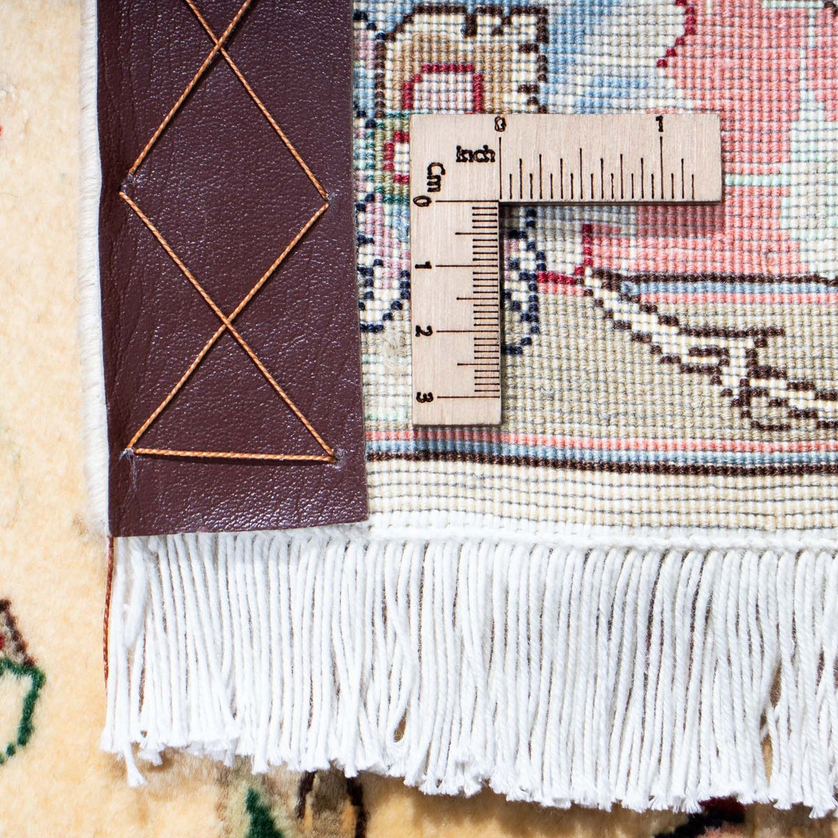 Tapis de couloir Tapis persan - Tabriz - Royal - 200 x 77 cm - beige