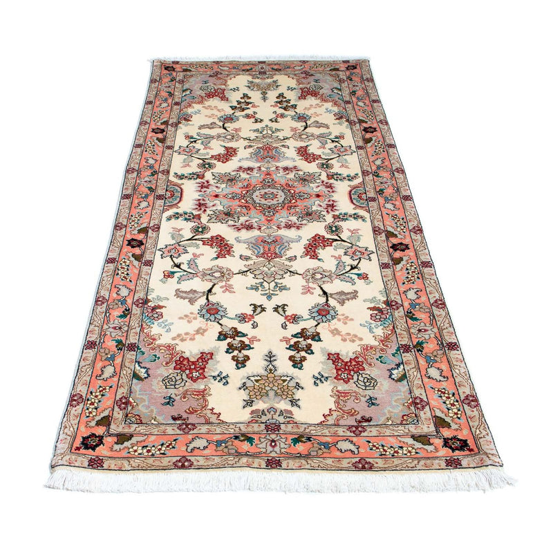 Tapis de couloir Tapis persan - Tabriz - Royal - 205 x 82 cm - beige